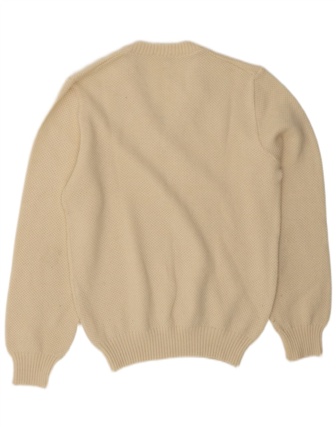 Vintage męski sweter z dekoltem w kształcie litery V IT 50 średni złamanej bieli