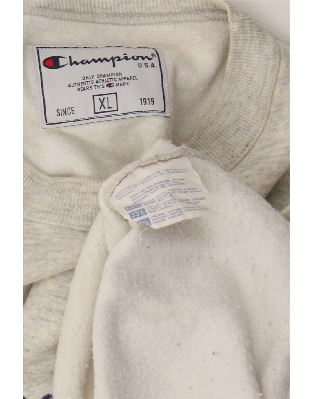 Męska bluza z grafiką Champion XL, szara, nakrapiana bawełna