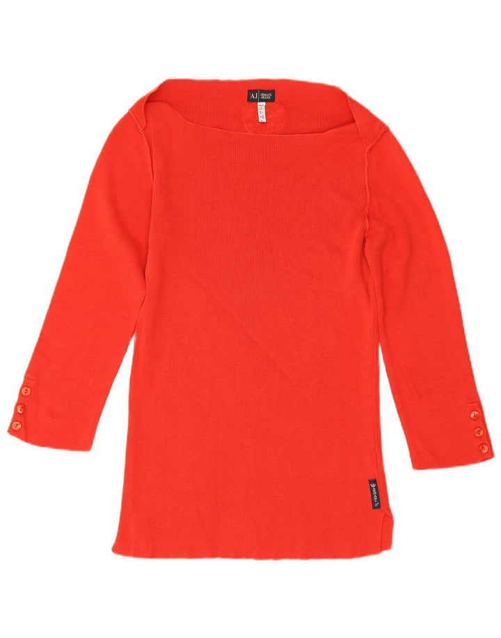 Damski top Armani z rękawem 3/4, UK 12, średni czerwony, bawełniany