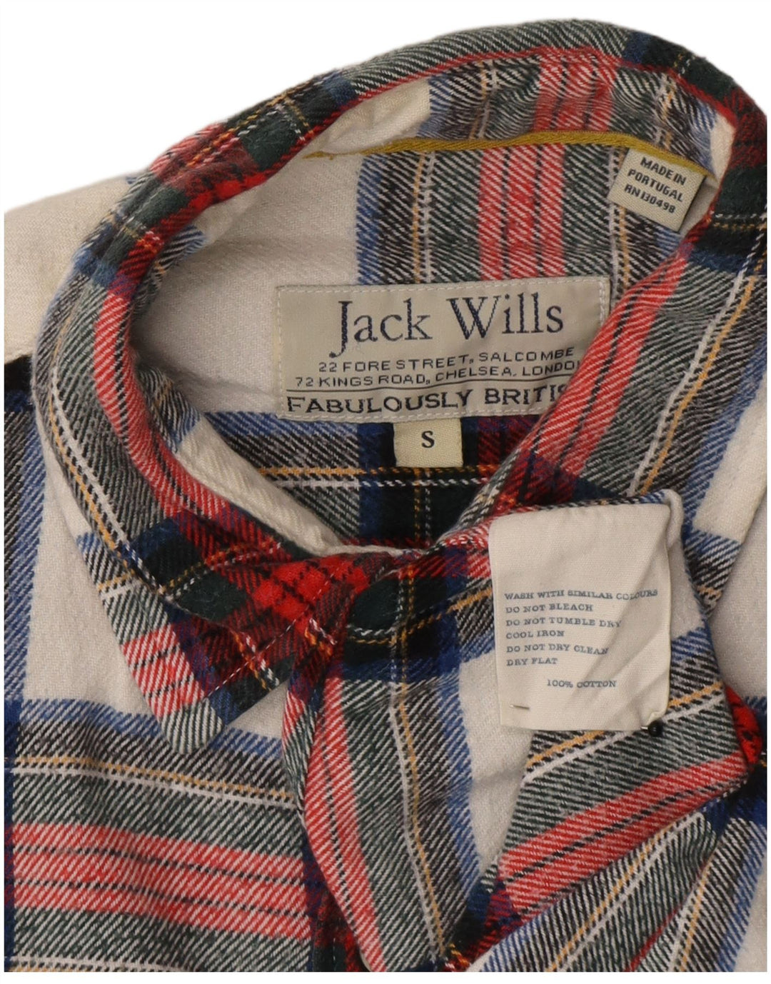 Męska koszula flanelowa Jack Wills, mała, bawełniana w czerwoną kratę