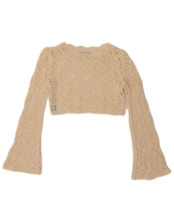 Damska bluzka Zara Crochet Top UK 10 Small Off White Akryl