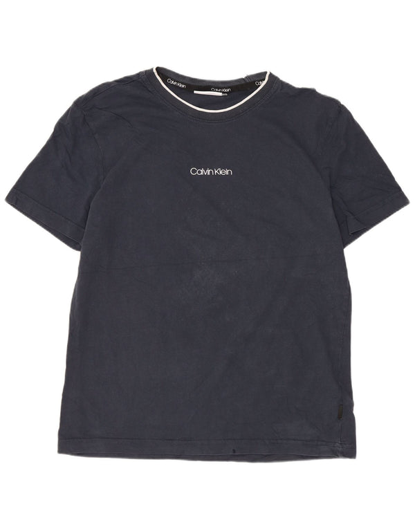 T-shirt męski Calvin Klein, średni, granatowy, bawełniany