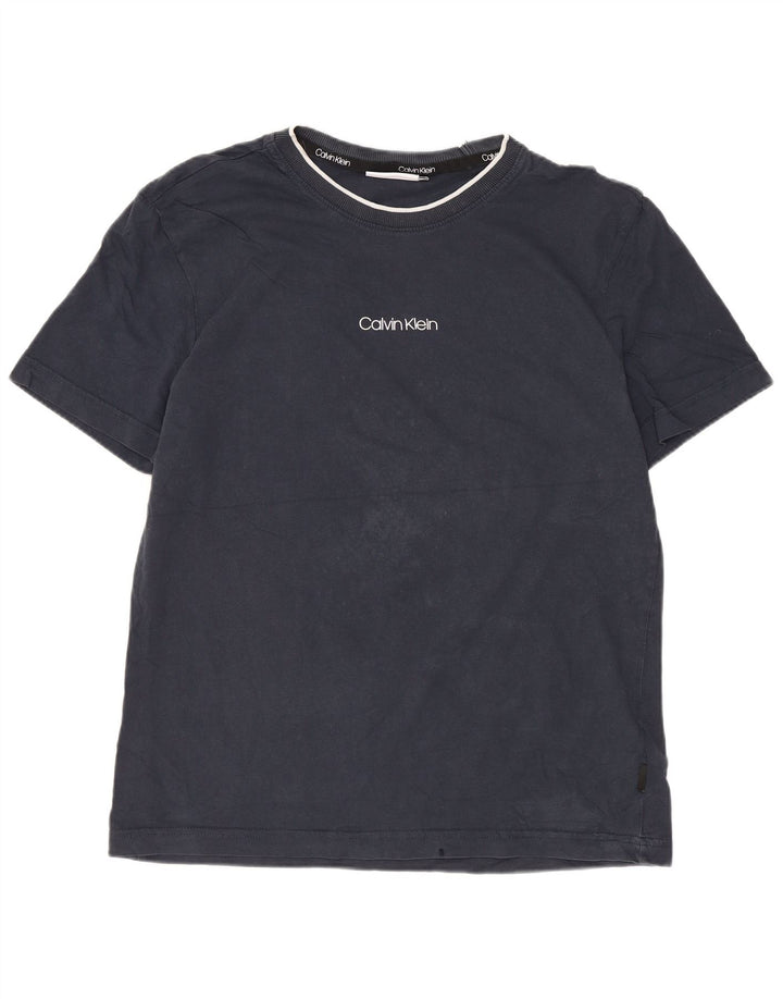 T-shirt męski Calvin Klein, średni, granatowy, bawełniany