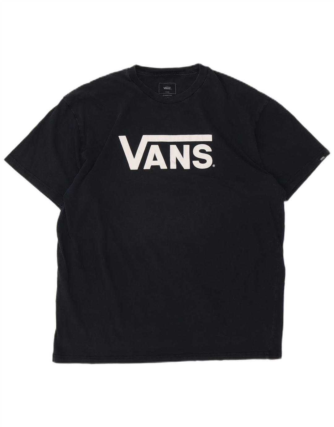Męski T-shirt VANS o klasycznym kroju z grafiką, duży, granatowy, bawełniany