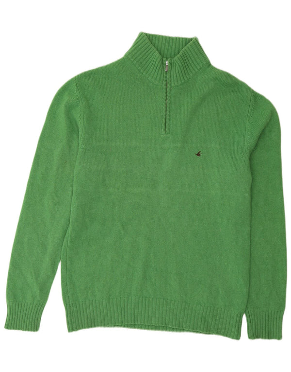 Męski sweter z zamkiem błyskawicznym Brooks Brothers IT 54 XL, zielona wełna