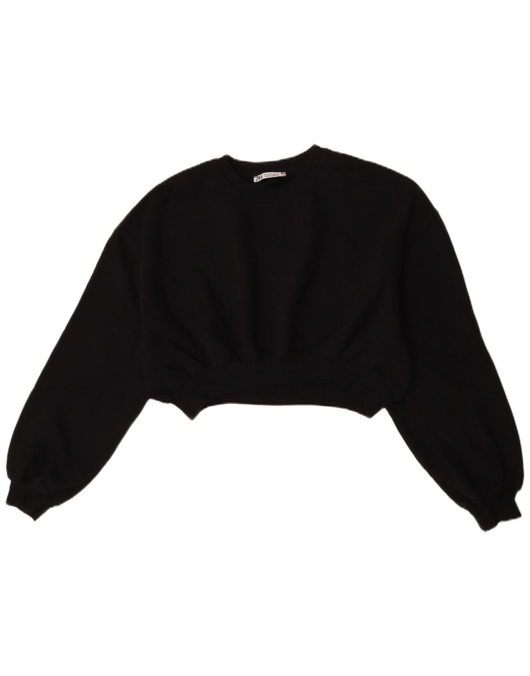 Bluza damska Zara Crop Oversize Sweter UK 10 Small Black Cotton