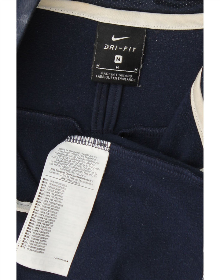 Męska koszulka Nike Dri Fit z zamkiem błyskawicznym i długim rękawem, w kolorze średniego granatu