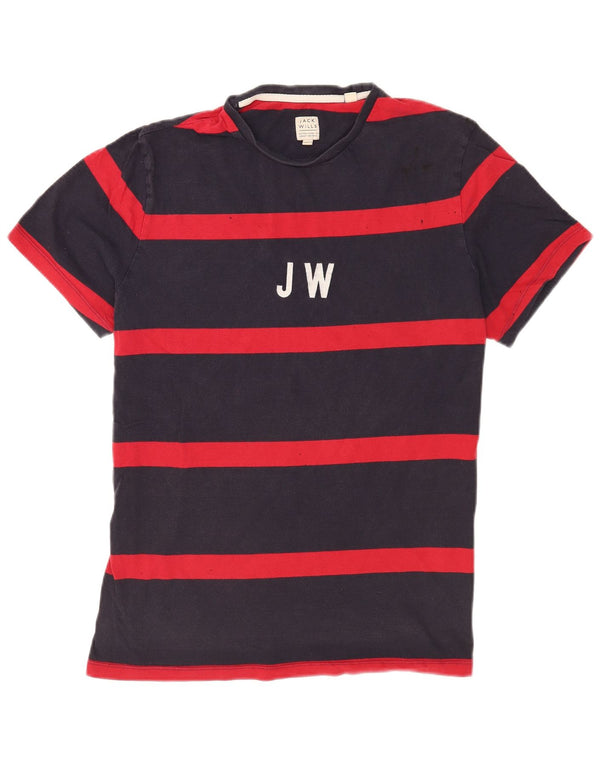 Męski T-shirt z grafiką Jack Wills, duży, bawełniany w granatowe paski