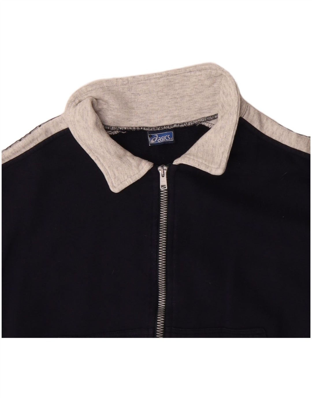 Damska kurtka dresowa Asics Graphic UK 10, mała, granatowa, z blokami kolorów