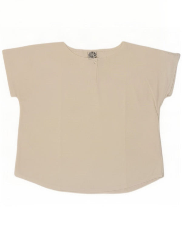 T-shirt damski w stylu vintage Top UK 16, duży w kolorze złamanej bieli
