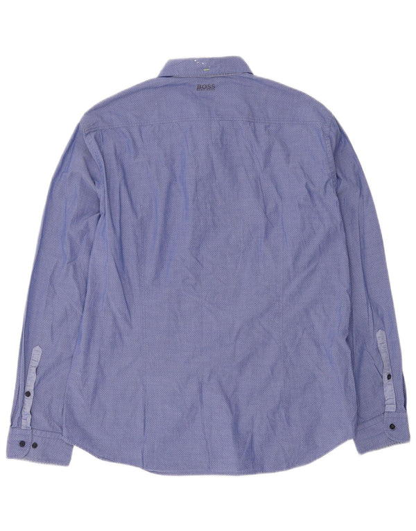 Koszula męska Hugo Boss XL, niebieska, bawełniana w cętki