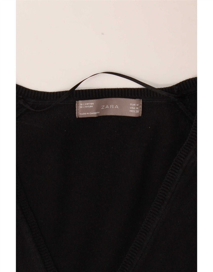 Sweter damski Zara UK 12, średni czarny, bawełniany