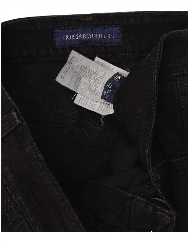Męskie proste dżinsy Trussardi W40 L30 Czarna bawełna