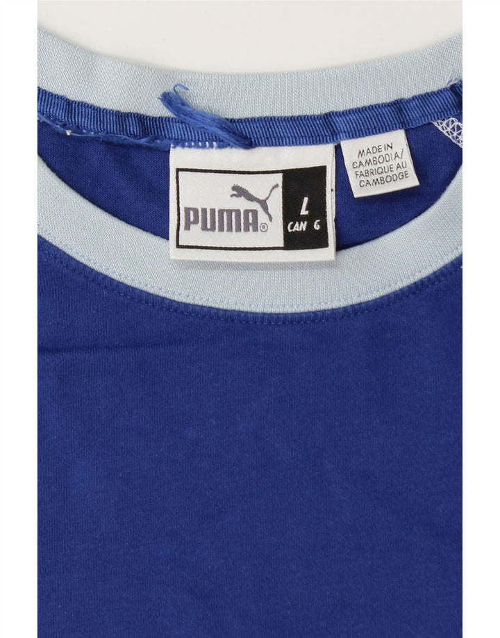 Męska koszulka Puma z długim rękawem i dużymi niebieskimi blokami kolorów