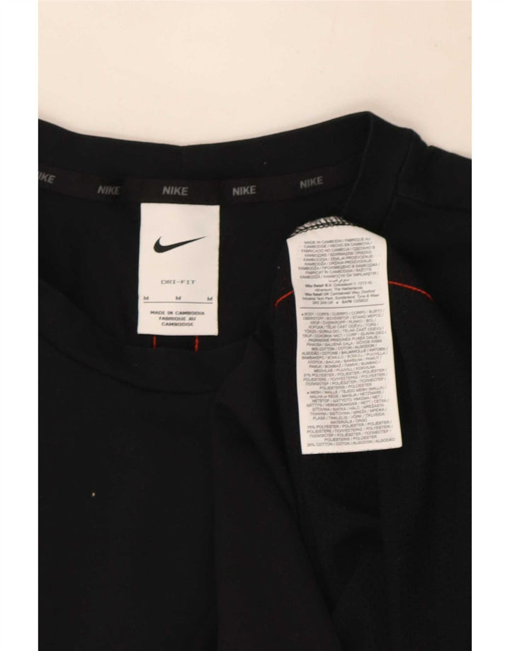 Męska koszulka z grafiką Nike, bawełniana, średnia czarna, z blokami kolorów