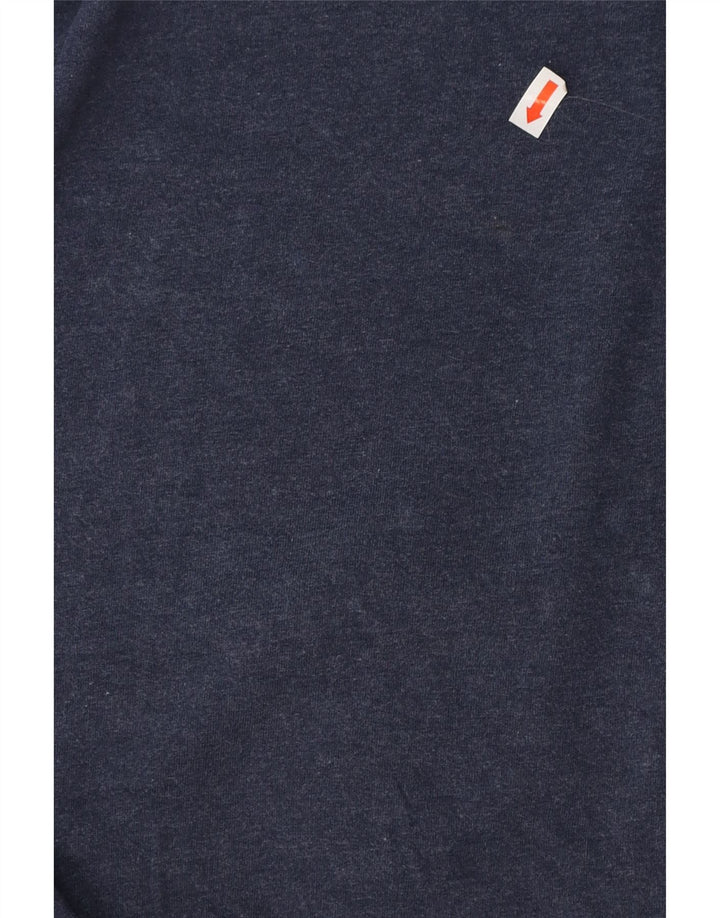 CALVIN KLEIN Męski top z grafiką z długim rękawem, mały, granatowy, bawełniany