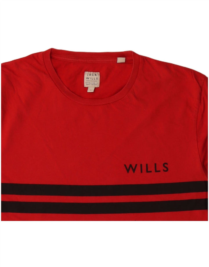 T-shirt męski JACK WILLS, bawełniany, w małe czerwone paski