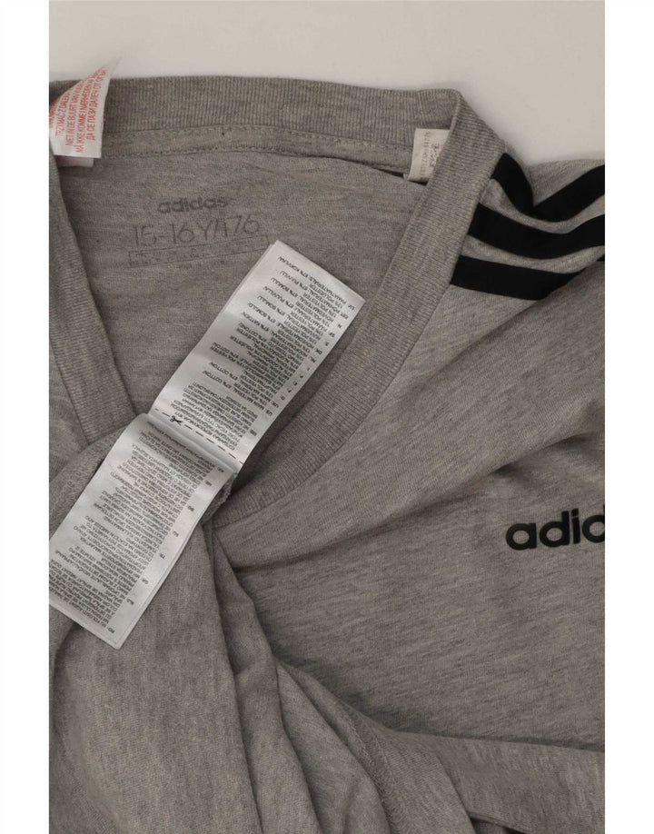 Adidas Chłopięca Koszulka Top 15-16 Lat Szara Bawełna