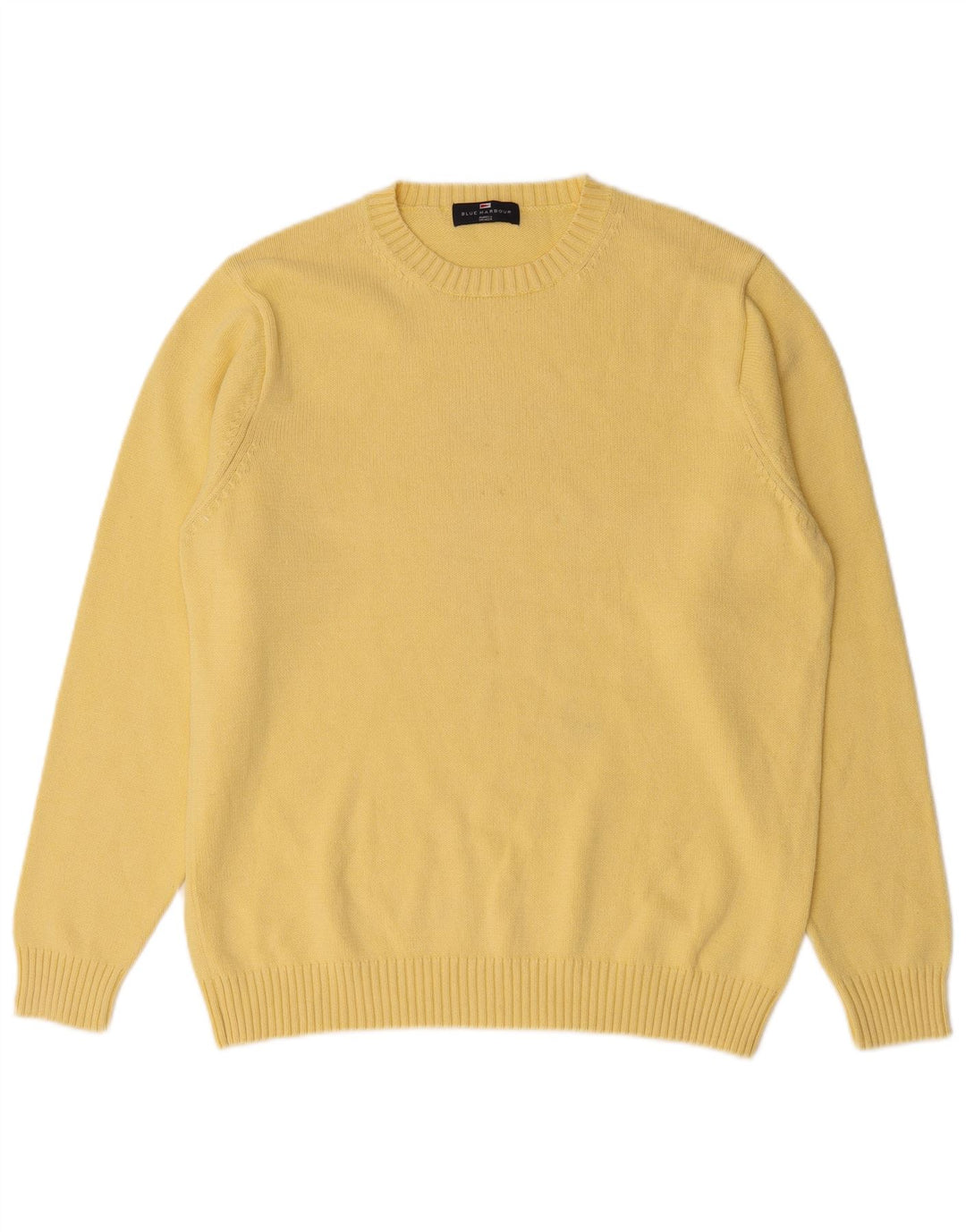 Męski sweter Marks & Spencer Blue Harbor z okrągłym dekoltem, średniożółty
