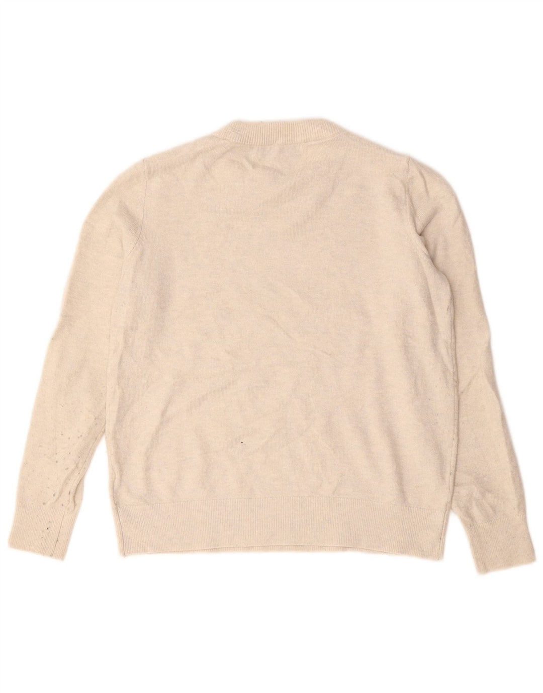 Marks & Spencer Damski sweter z okrągłym dekoltem, UK 10, mały, beżowy poliester