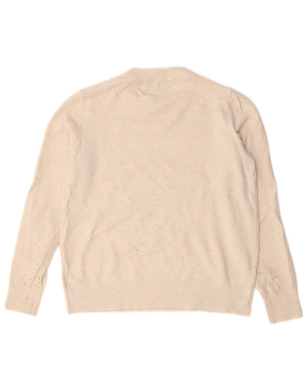 Marks & Spencer Damski sweter z okrągłym dekoltem, UK 10, mały, beżowy poliester