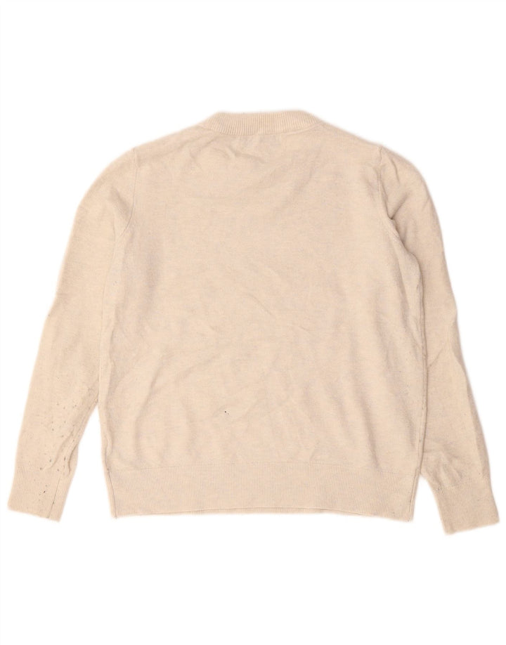 Marks & Spencer Damski sweter z okrągłym dekoltem, UK 10, mały, beżowy poliester