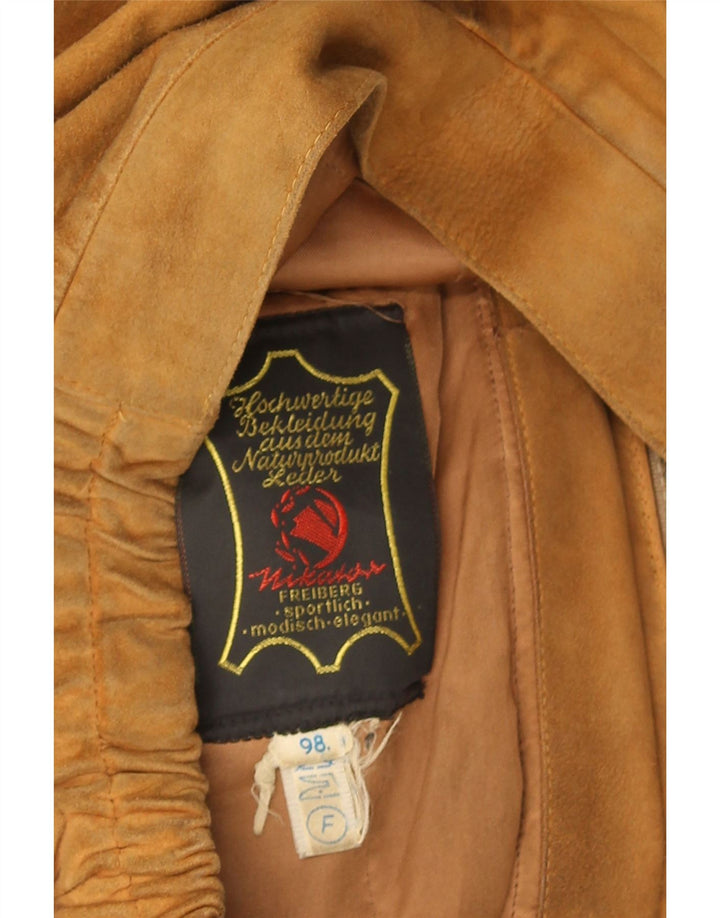Vintage męska zamszowa kurtka UK 40 duża brązowa skóra