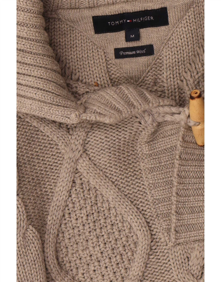Męski sweter polo Tommy Hilfiger ze średniej szarej wełny