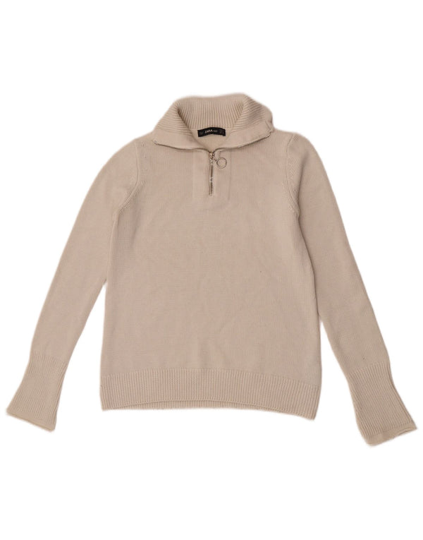 Sweter damski Zara z zamkiem błyskawicznym UK 12, średni biały