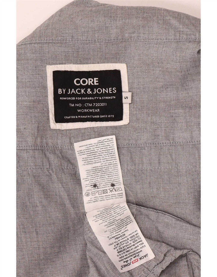 Męska koszula Jack & Jones z wywijanym dekoltem, mała, szara, bawełniana