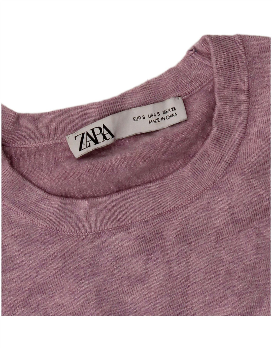 Sweter damski Zara z okrągłym dekoltem UK 8, mały róż