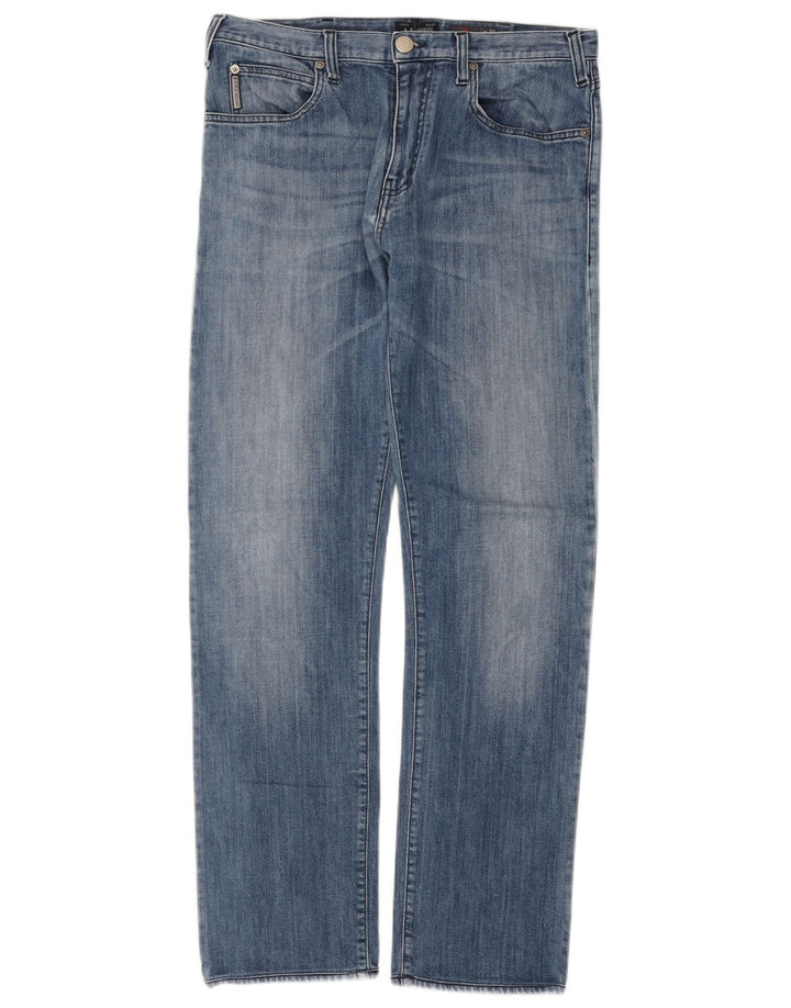Armani Jeans Męskie regularne proste dżinsy W33 L31 Niebieska bawełna