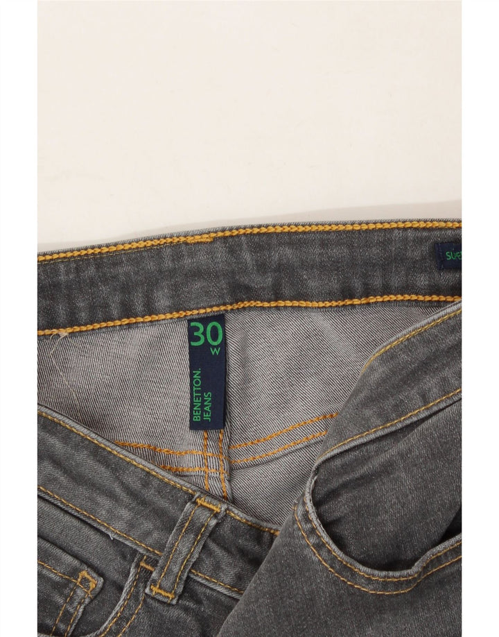 BENETTON Womens Slim Jeans W30 L28 Grey Cotton Vintage Benetton and Second-Hand Benetton from Messina Hembry 