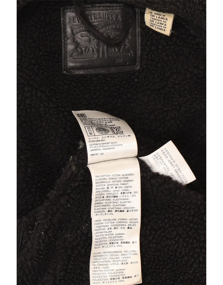 Damska kurtka jeansowa Levi's Sherpa UK 10, mała, czarna, bawełniana