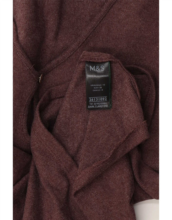 Marks & Spencer Damski top z długim rękawem, UK 10, mały, fioletowy, poliester