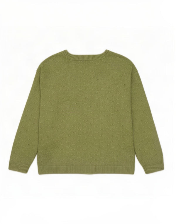 Damski sweter oversize Fat Face z okrągłym dekoltem UK 12, średni zielony