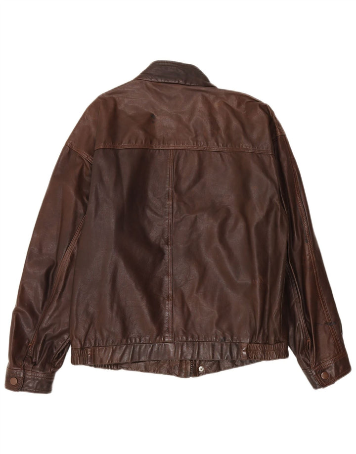 Vintage męska kurtka skórzana UK 36 Small Brown