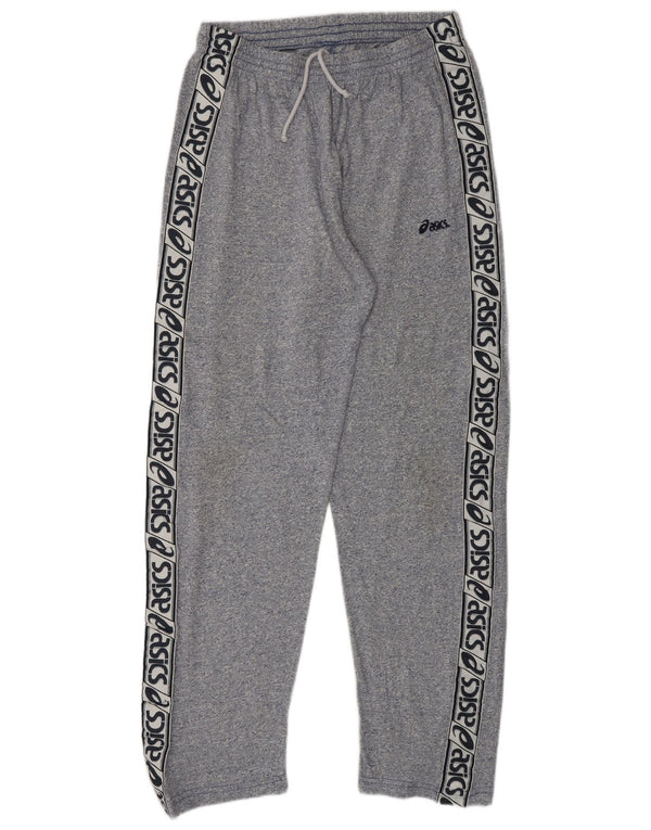 ASICS Mens Graphic Tracksuit Trousers Medium Navy Blue Flecked Cotton