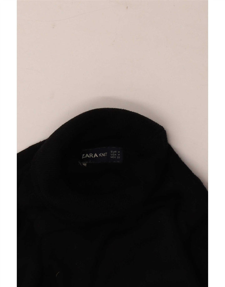 Sweter damski Zara z wywijanym dekoltem UK 14, średni czarny