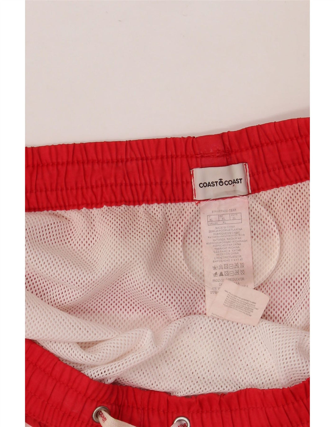 Damskie spodenki kąpielowe COAST UK 18 XL, poliester w czerwone paski