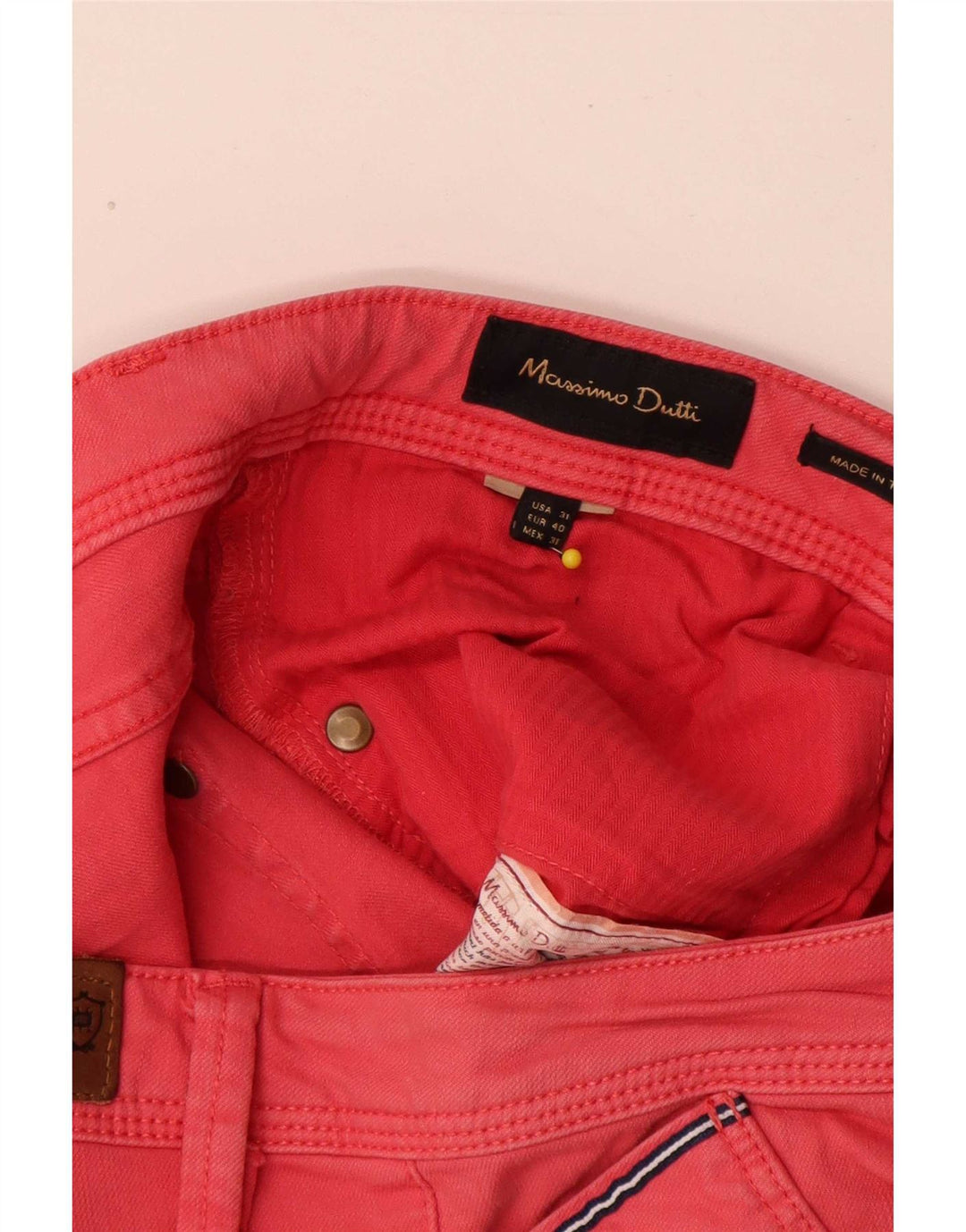 Jeansy męskie Massimo Dutti EU 40 Medium W31 L30 Różowe