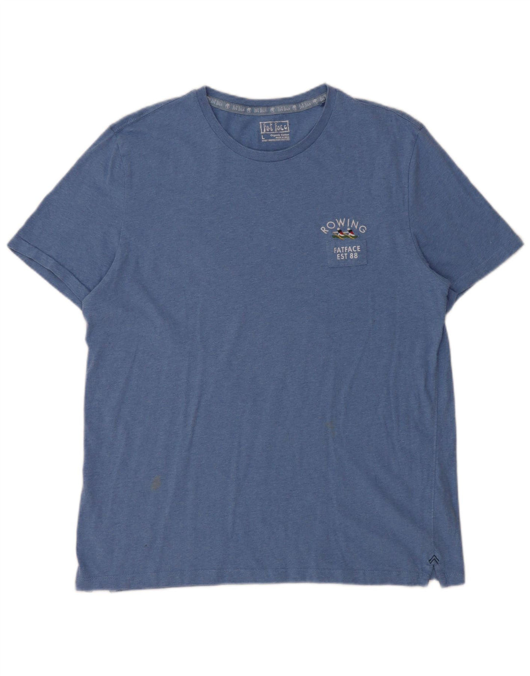 Męski T-shirt z grafiką Fat Face, duży, niebieski, bawełniany