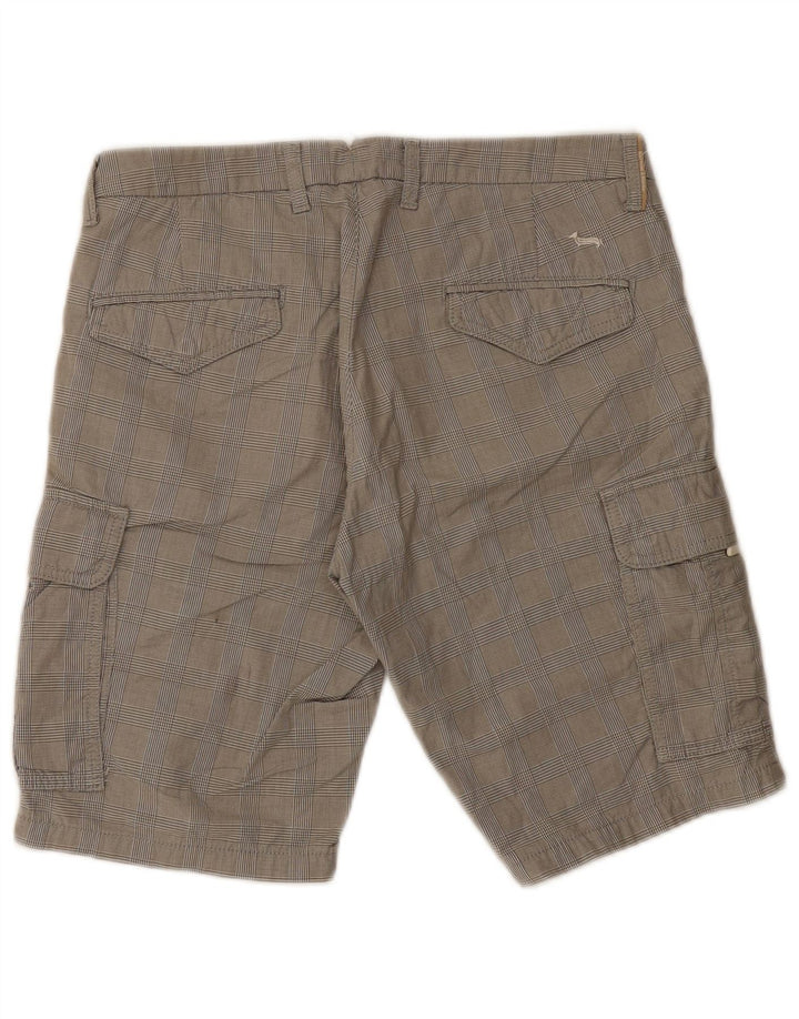 Męskie spodenki cargo Harmont & Blaine IT 48 Medium W30 Szara bawełniana krata
