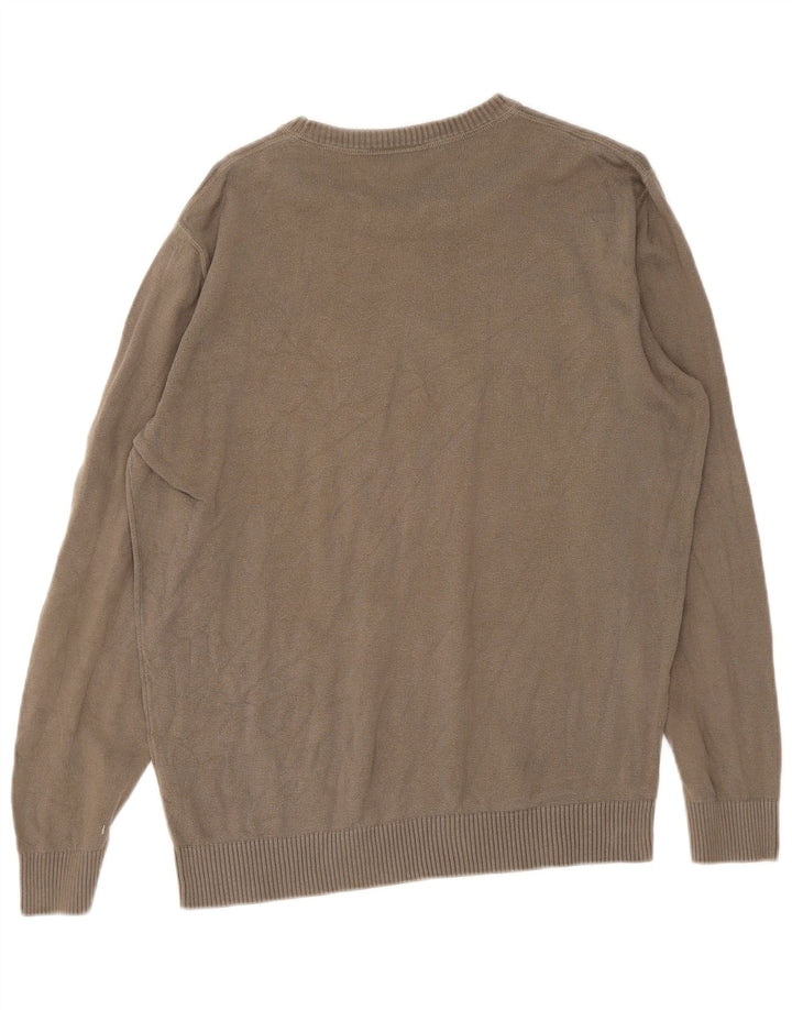 Męski sweter Lacoste z okrągłym dekoltem, rozmiar 5, duży khaki