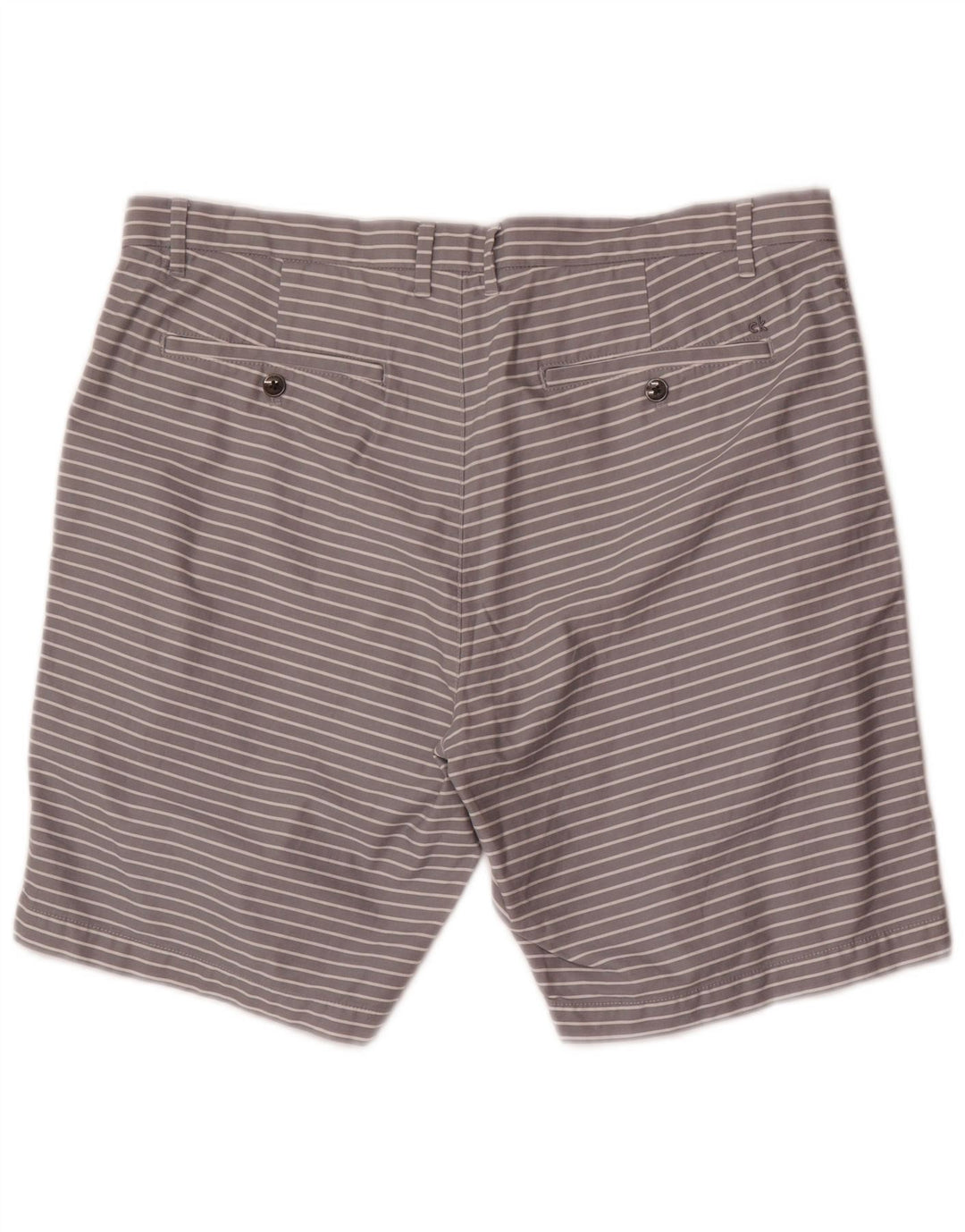 Męskie spodenki chino Calvin Klein W36, duże, szare, bawełniane w paski