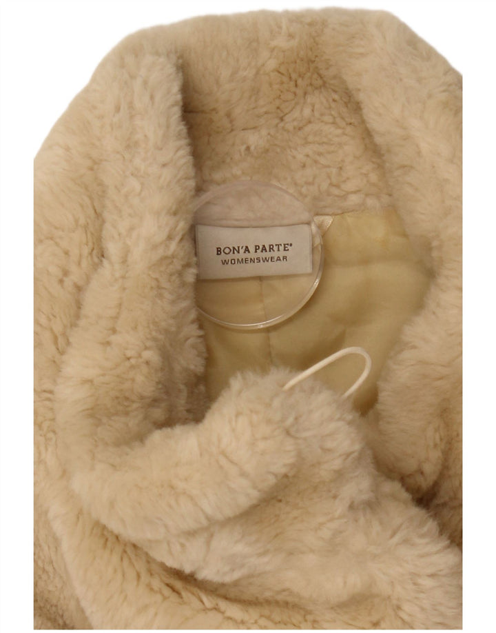 Vintage damska kamizelka ze sztucznego futra EU 40, średnia w kolorze złamanej bieli, akrylowa