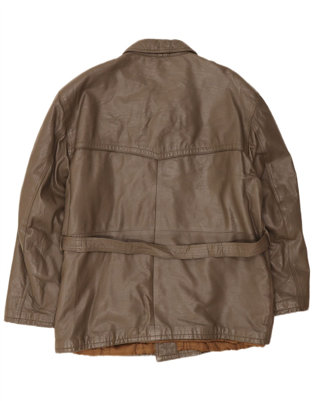 Vintage męska kurtka skórzana IT 54 2XL brązowa