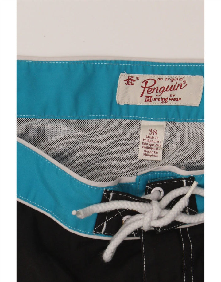 PENGUIN Mens Swimming Shorts XL Black Polyester Vintage Penguin and Second-Hand Penguin from Messina Hembry 