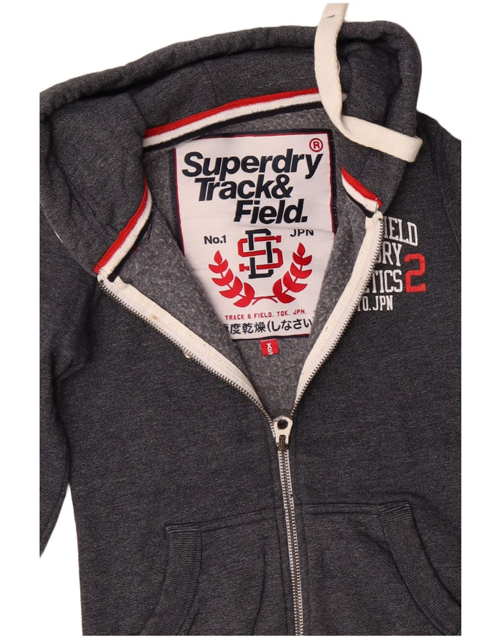 Męski sweter z kapturem i zamkiem błyskawicznym SUPERDRY, XS, szary, bawełniany