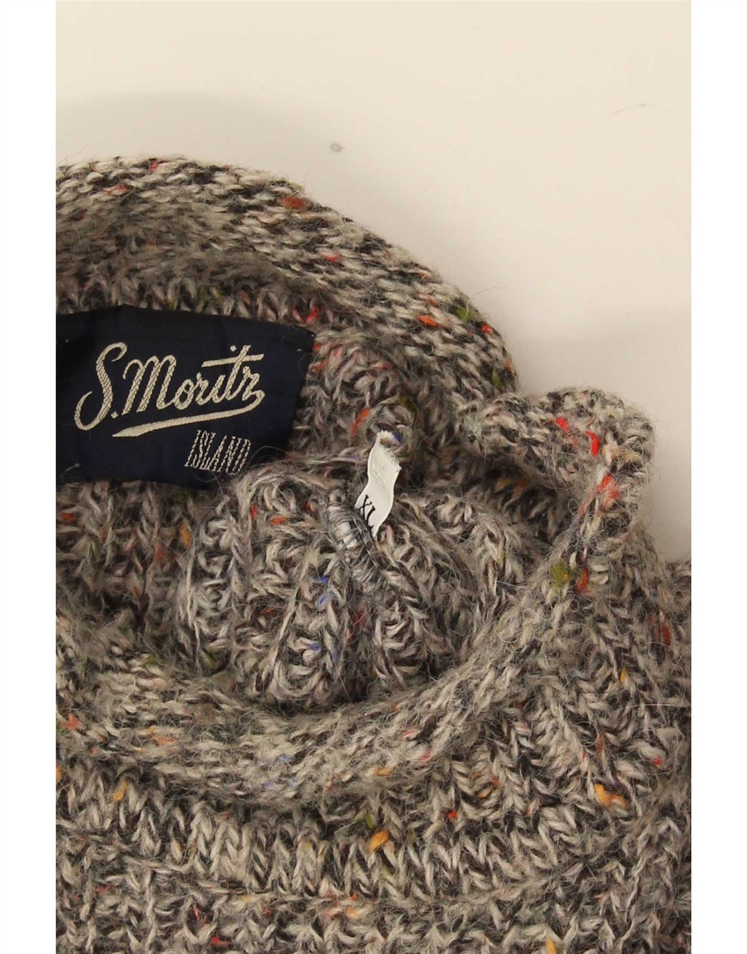 Męski sweter z golfem S. Moritz XL, szary, nakrapiany